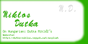 miklos dutka business card